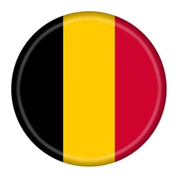 Belgium flag button 3d illustration with clipping path Stock Illustration