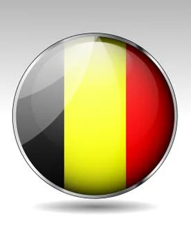 Belgium flag button Stock Illustration