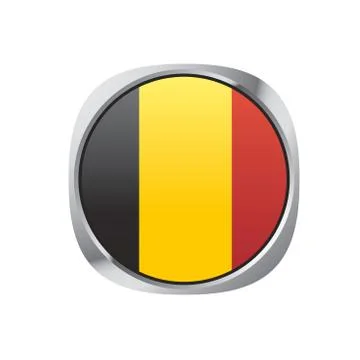 Belgium flag button Stock Illustration