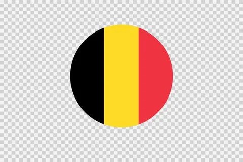 Belgium flag in circle shape isolated  on png or transparent  background,Symb Stock Illustration