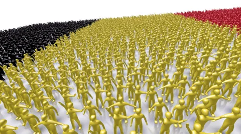 Belgium Flag Crowd Stockbeeldmateriaal 34598029