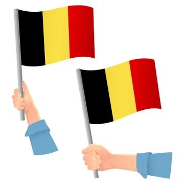 Belgium flag in hand icon Stock Illustration