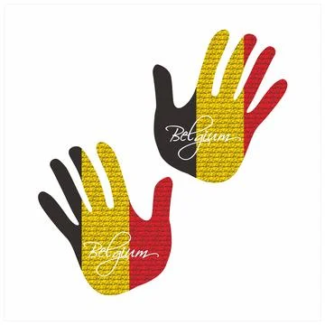 Belgium flag hand vector 库存插图