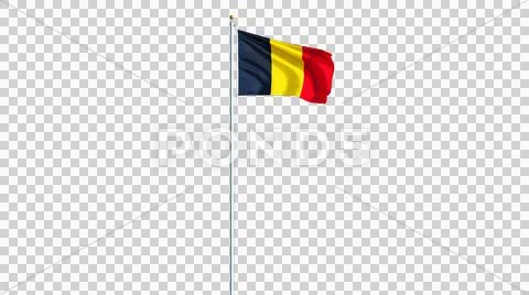 Belgium flag, long shot, isolated with alpha channel Stock Photos