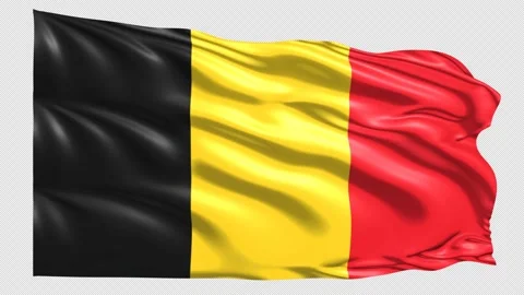 Belgium Flag Loop 4K UHD 3840 x 2160 with alpha channel Stock Footage 221452628