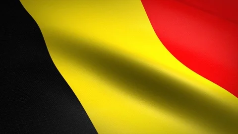 Belgium Flag Loop - waving flag with highly detailed fabric texture seamless Stock-Footage 121536964