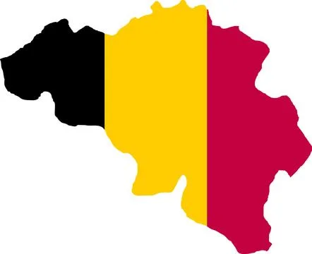 Belgium Flag in Map, Belgium Map with Flag, Map of Belgium, Map with Flag, .. Stock Illustration