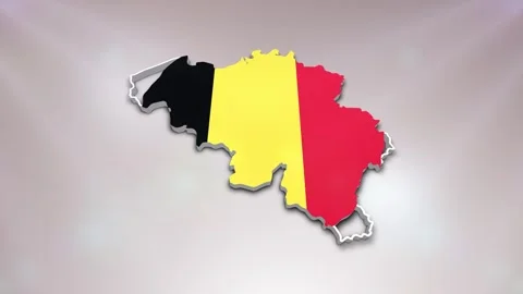 Belgium Flag on Map Stock Footage 277945812