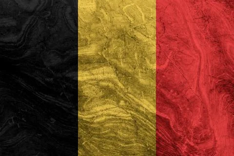 Belgium flag with marble pattern. Stock Illustration