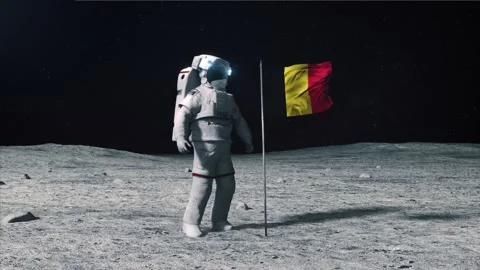 Belgium flag on Moon Stock Footage 168334194