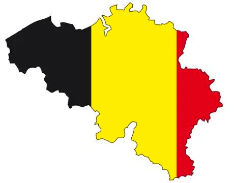 Belgium, flag, outline Illustrazione stock