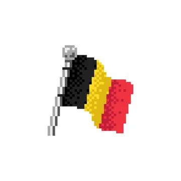 Belgium Flag in Pixel Art Stock Illustration