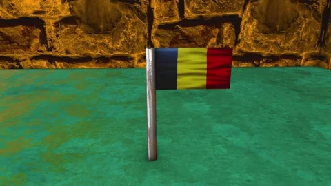 Belgium Flag Post - Dolly Shot Video stock 270909122
