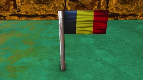 Belgium Flag Post - Upwards Shot Video stock 270910038