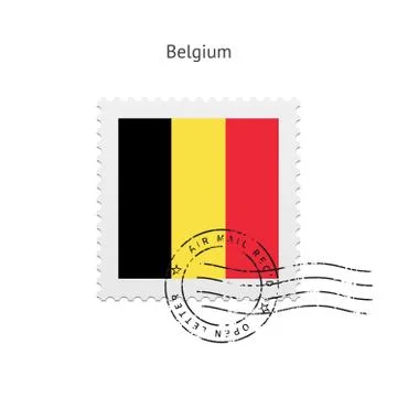 Belgium Flag Postage Stamp Stockillustratie