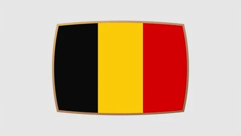 Belgium flag presentation animation set. Flags of the country participating in Stock Footage 219608350