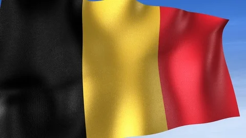Belgium Flag - Set of 3 Angles with Masks [3WaveSeries] Stock Footage 102778430