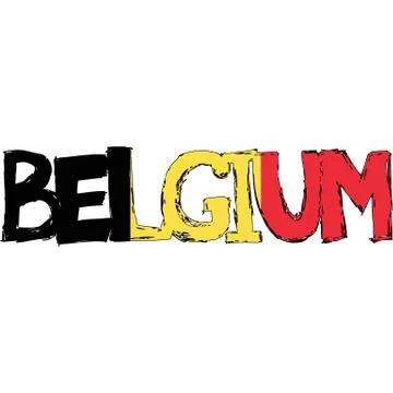 Belgium flag text Stock Illustration