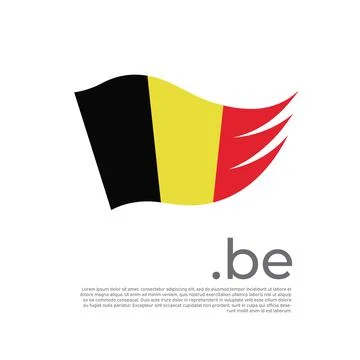 Belgium flag. Vector stylized design national poster on a white background Stock Illustration