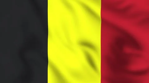 Belgium flag waving loop animation 4K video National symbol Stock Footage 309623249
