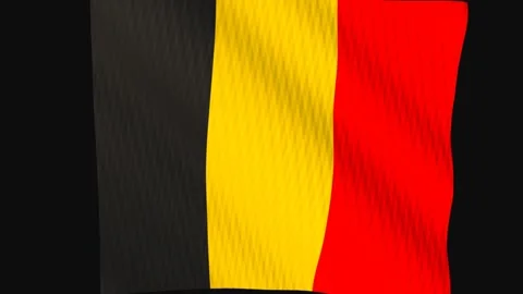 Belgium flag waving in the wind on a black background Vídeos de archivo 343207643
