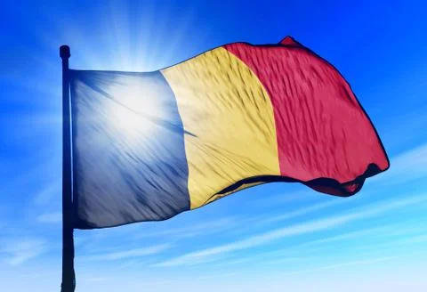 Belgium flag waving on the wind Illustrazione stock