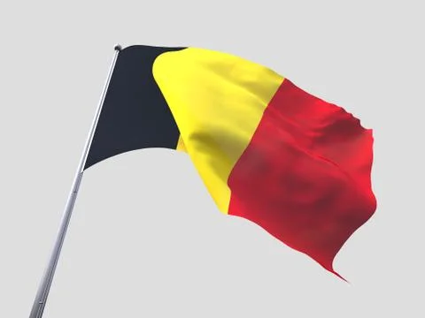 Belgium flying flag isolate on white background. Stock Illustration
