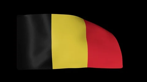 Belgium Full Flag plus Alpha Channel Video stock 87215202