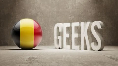 Belgium. Geeks  Concept. Stock Illustration