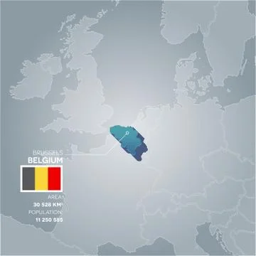 Belgium information map. Stock Illustration