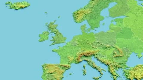 Belgium Map 3D animated with Borders Video stock 348515124