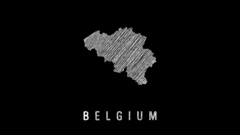 Belgium map appearing on black background Stock Footage 318162212