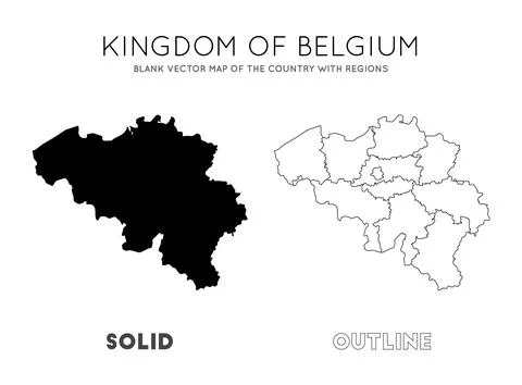 Belgium map. Blank vector map of the Country with regions. Borders of Belgi.. イラスト素材