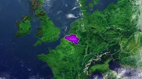 BELGIUM Map With Borders Stock Footage 318671448