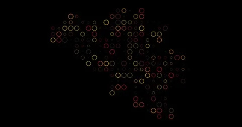 Belgium Map With Breathing Circles Stock Footage 311805329