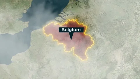 Belgium Map - Clouds Effect Stock Footage 267343078