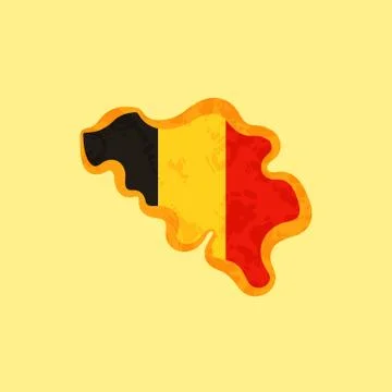 Belgium - Map colored with Belgian flag Illustrazione stock