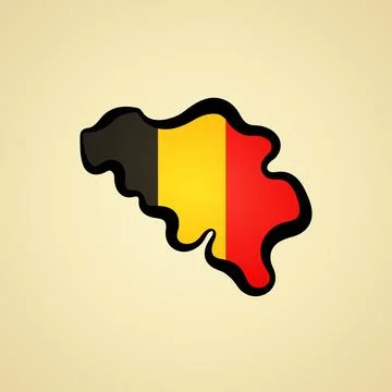 Belgium - Map colored with flag Stock Illustration