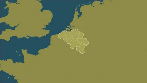 Belgium map - extract. Regions. Pattern. Video stock 147501731