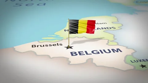 Belgium Map Flag 4K Loop Vídeos de archivo 316373845
