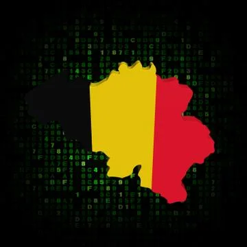 Belgium map flag on hex code illustration Stockillustratie