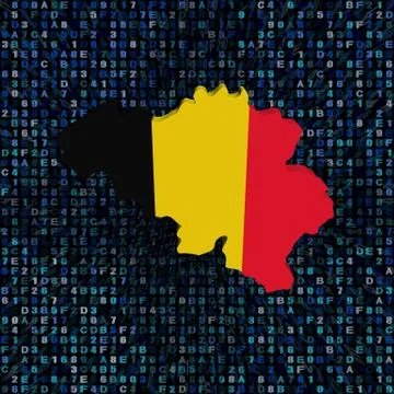 Belgium map flag on hex code illustration Stockillustratie