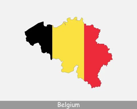 Belgium Map Flag Illustrazione stock