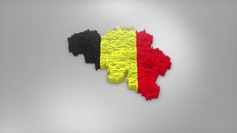 Belgium Map with Flag Intro Background Stock Footage 315162911