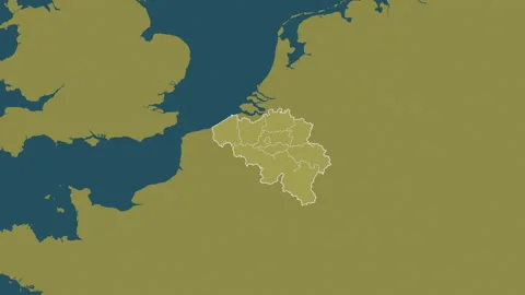 Belgium map - glide. Regions. Pattern. Stock Footage 147504748
