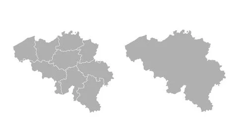 Belgium map in gray on a white background Stock Illustration