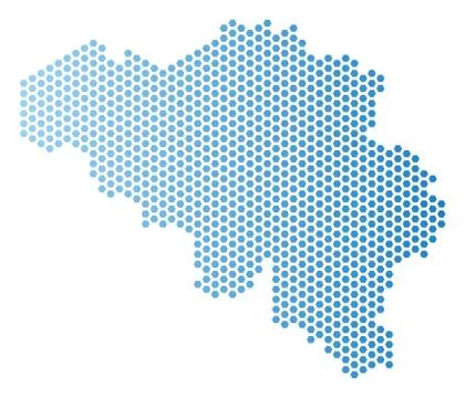Belgium Map Hexagonal Scheme Stockillustratie