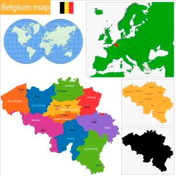 Belgium map Stock Illustration