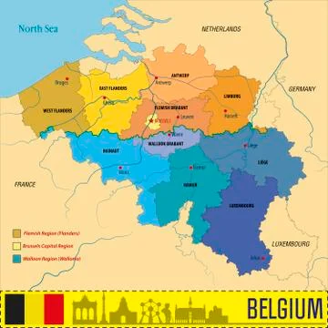 Belgium map Stock Illustration