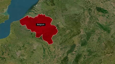 Belgium Map New Style Stock Footage 294130403